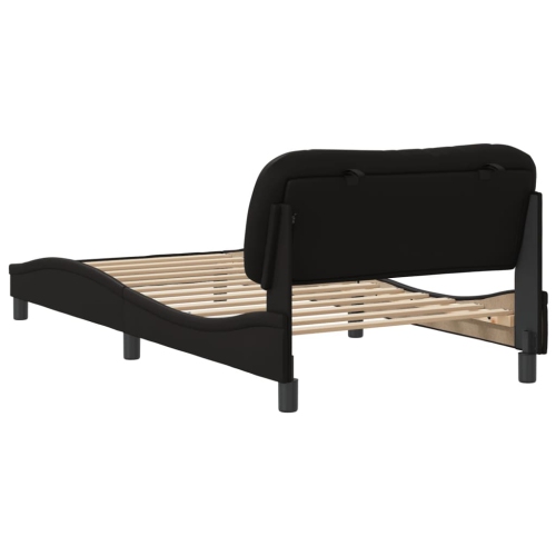 Cadre de lit vidaXL sans matelas «&nbsp;Hvar&nbsp;» Noir 100&nbsp;po Similicuir 203&nbsp;cm