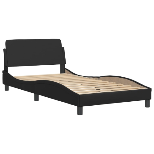 Cadre de lit vidaXL sans matelas «&nbsp;Hvar&nbsp;» Noir 100&nbsp;po Similicuir 190&nbsp;cm