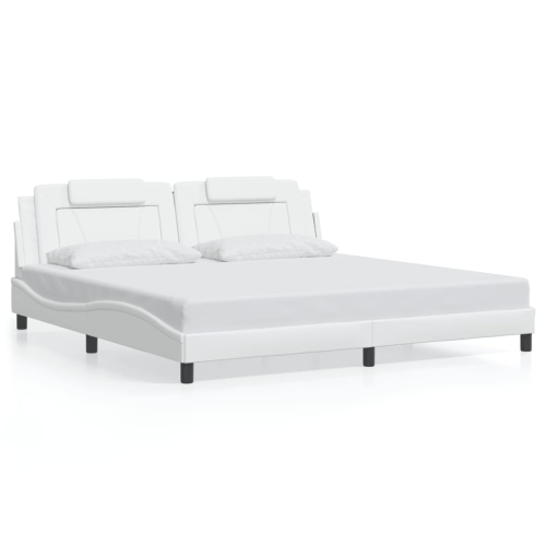 Cadre de lit vidaXL « Viana » avec LED sans matelas, blanc, 193 203 cm