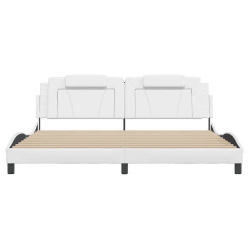 Cadre de lit vidaXL « Viana » avec LED sans matelas, blanc, 193 203 cm