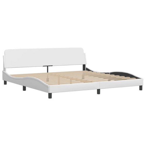 Cadre de lit vidaXL « Viana » avec LED sans matelas, blanc, 193 203 cm