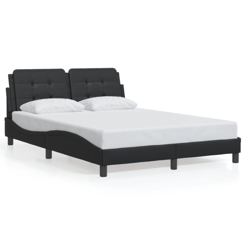 vidaXL Bed Frame with LED without Mattress "Zadar" Black 137x190 cm