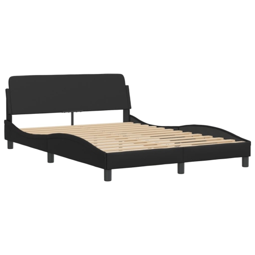 vidaXL Bed Frame with LED without Mattress "Zadar" Black 137x190 cm