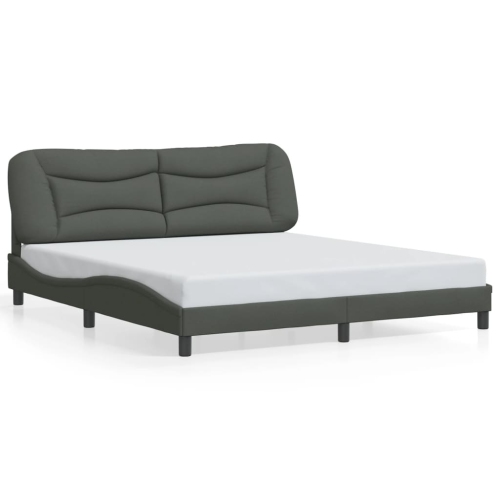 VIDAXL  Bed Frame Without Mattress "hvar" Dark 193X203 Cm Fabric In Grey