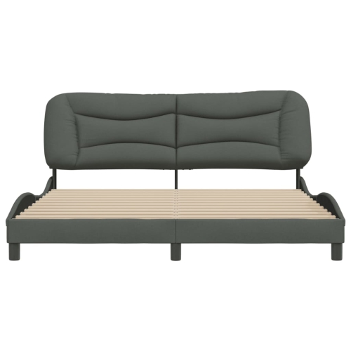 Cadre de lit vidaXL sans matelas «&nbsp;Hvar&nbsp;», tissu 203&nbsp;cm gris foncé de 193&nbsp;po