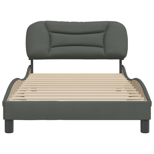 Cadre de lit vidaXL sans matelas «&nbsp;Hvar&nbsp;», tissu 203&nbsp;cm gris foncé de 100&nbsp;po