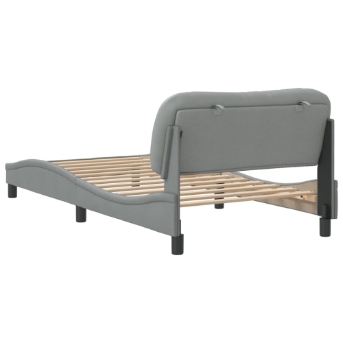 Cadre de lit vidaXL sans matelas «&nbsp;Hvar&nbsp;», tissu 203&nbsp;cm gris pâle 100 unités