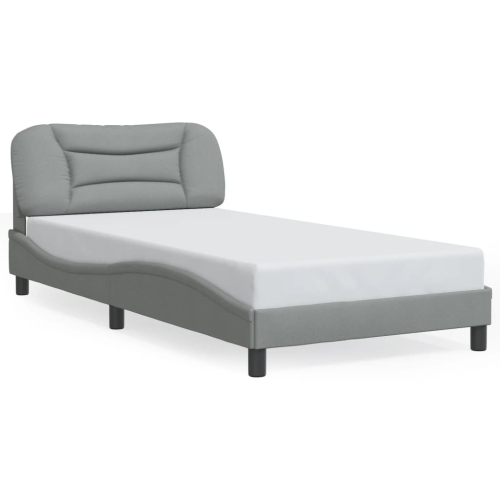 Cadre de lit vidaXL avec LED sans matelas « Hvar », tissu 190 cm gris pâle 100 unités