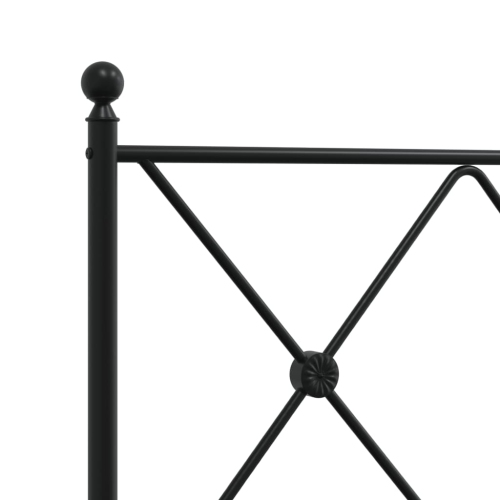 vidaXL Metal Bed Frame without Mattress with Headboard Black 150x200cm
