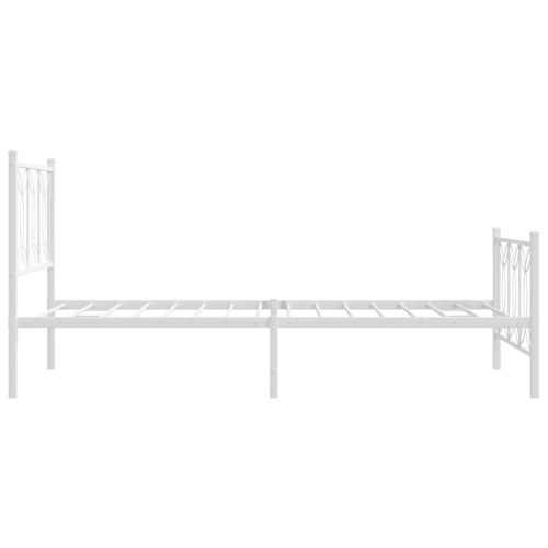 vidaXL Metal Bed Frame without Mattress with Footboard White 100x200cm