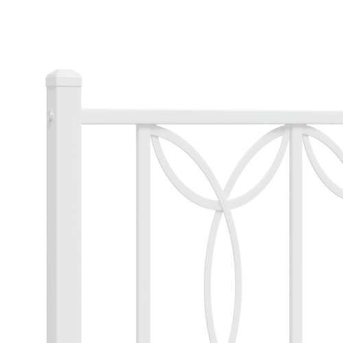 vidaXL Metal Bed Frame without Mattress with Footboard White 100x200cm