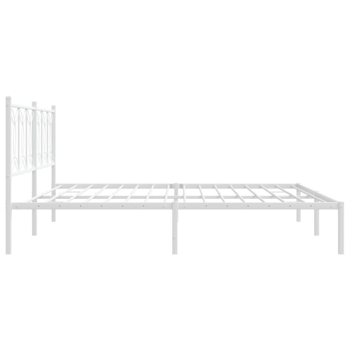 vidaXL Metal Bed Frame without Mattress with Headboard White 193x203cm