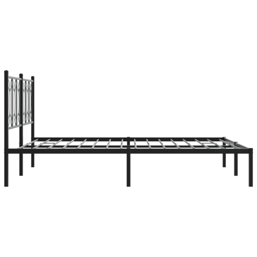 vidaXL Metal Bed Frame without Mattress with Headboard Black 150x200cm