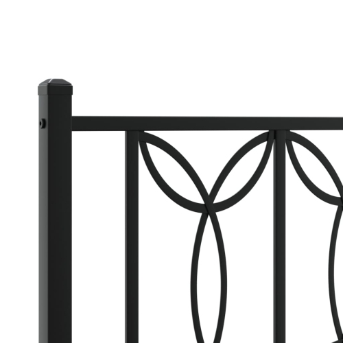 vidaXL Metal Bed Frame without Mattress with Headboard Black 150x200cm