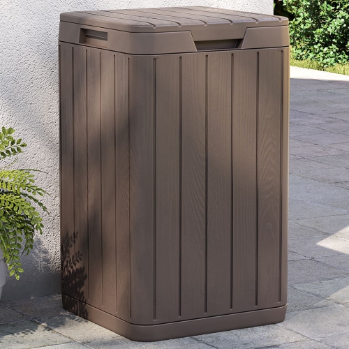 vidaXL Outdoor Garbage Bin Brown 38x38x65 cm PP