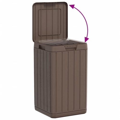 vidaXL Outdoor Garbage Bin Brown 38x38x65 cm PP