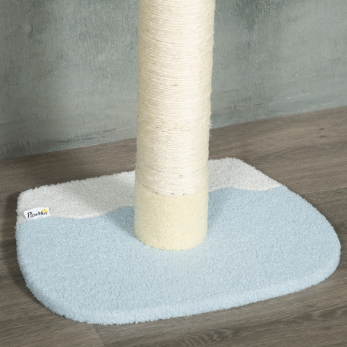 PawHut Floor to Ceiling Cat Tree, 4-tier Cat Tower for Large Cats with Adjustable Height 87"-102", Sisal Scratching Posts, Anti-tip Kit, Perches, Toy