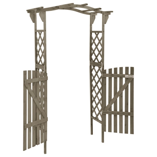 VisdaXL Pergola avec porte 116 x 40 x 40 x 40 204&nbsp;cm Gris bois massif