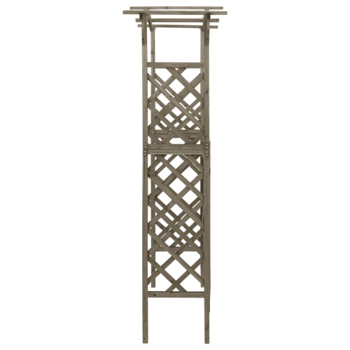 VisdaXL Pergola avec porte 116 x 40 x 40 x 40 204&nbsp;cm Gris bois massif