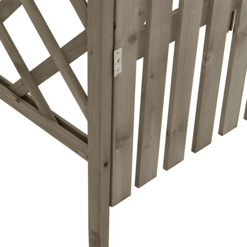 VisdaXL Pergola avec porte 116 x 40 x 40 x 40 204&nbsp;cm Gris bois massif