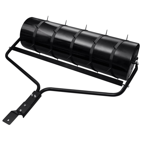 VIDAXL  Garden Lawn Roller With Aerator Clamps Black 63 L Iron