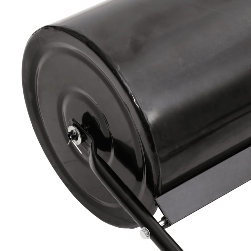 vidaXL Garden Lawn Roller Pull with Aerator Clamps Black 63 L Iron