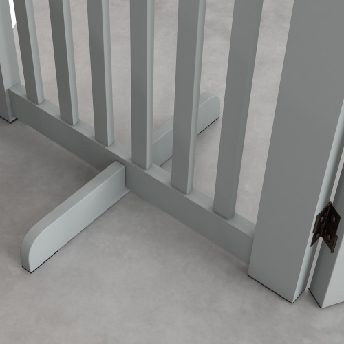 PawHut – Barrière pliable pour chien de 30 po de hauteur avec porte, barrière pour animal de compagnie autonome à 4 panneaux, intérieur avec