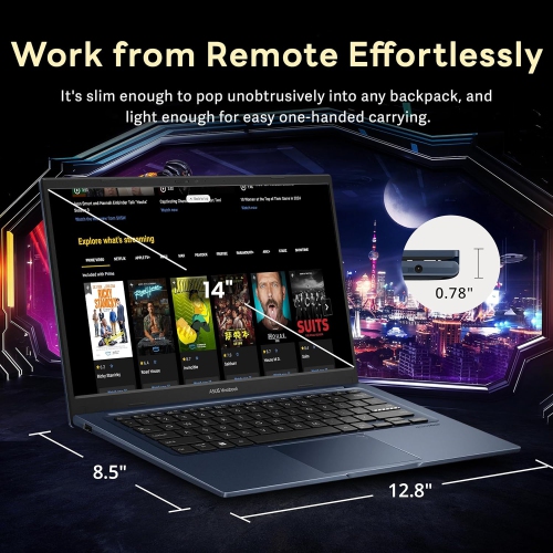 ASUS Vivobook 14" FHD IPS Laptop, Intel i3-1215U, 1.16TB Storage(1TB SSD+160GB Docking Station Set), 24GB RAM, Intel Iris Xe Graphics, 720p HD