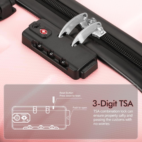 CoolHut 5 Piece Luggage Set PC ABS TSA Lock Lightweight Suitcases with 4 Universal Wheels Carry on Suitcase for Travelling, Checked, 20 24 28 in with