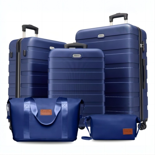 CoolHut 5 Piece Luggage Set PC ABS TSA Lock Lightweight Suitcases with 4 Universal Wheels Carry on Suitcase for Travelling, Checked, 20 24 28 in with