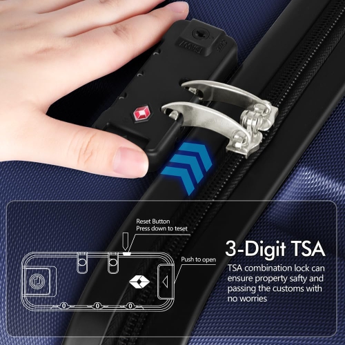 CoolHut 5 Piece Luggage Set PC ABS TSA Lock Lightweight Suitcases with 4 Universal Wheels Carry on Suitcase for Travelling, Checked, 20 24 28 in with