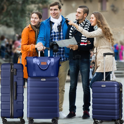 CoolHut 5 Piece Luggage Set PC ABS TSA Lock Lightweight Suitcases with 4 Universal Wheels Carry on Suitcase for Travelling, Checked, 20 24 28 in with