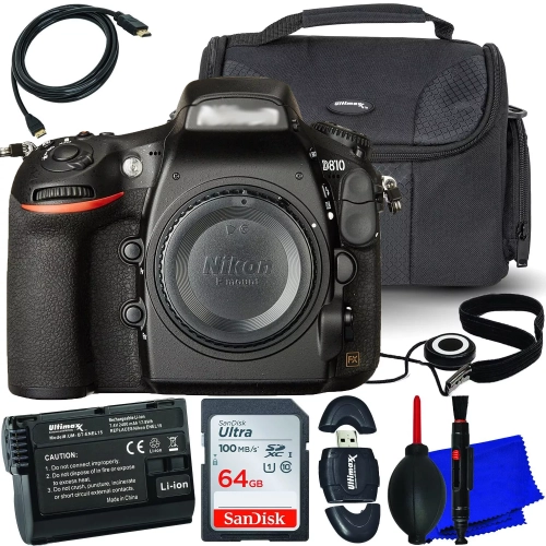Appareil photo reflex numérique D810 de Nikon 1542 – Ensemble d'accessoires 64&nbsp;Go 10PC
