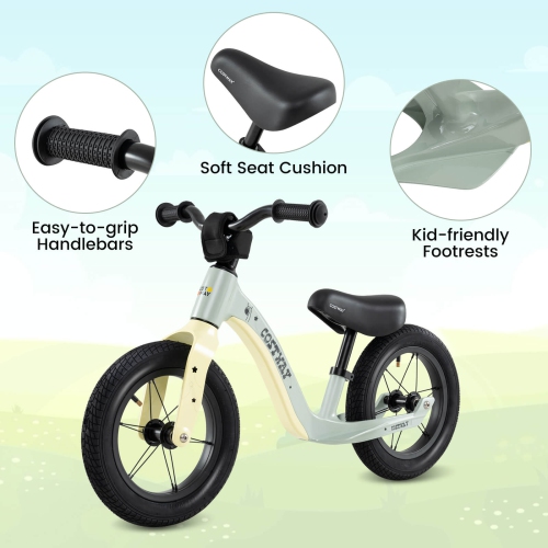 Vélo d'entraînement à pédales pour tout-petits de 12 po de Costway sans réglage de la hauteur du siège