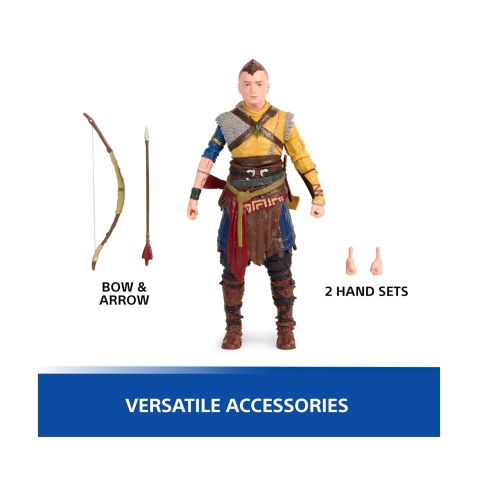 PRE ORDER NOW PlayStation God of War Ragnarok, 6” Atreus Action Figure with 4 Accessories, The Shapes Collection, for PS5 Fans & Collectors RELEASED