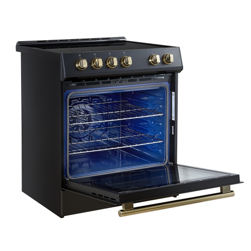 Forno Leonardo Espresso 30-Inch Slide-In Black Induction Range