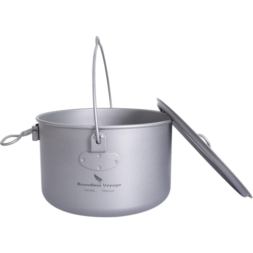 Image 1 de 6.. Batterie de cuisine portative ultralégère voyage Outdoor Camping de Boundless, 1300ML pièces