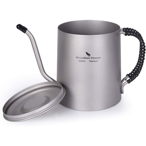 Boundless Voyage Titanium 800ml Kettle with Anti-scalding Handle Gooseneck