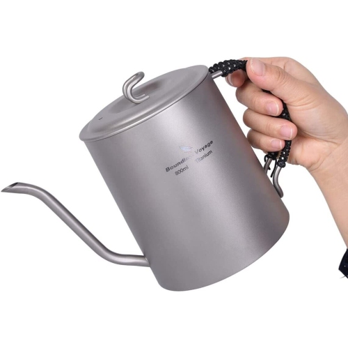 Boundless Voyage Titanium 800ml Kettle with Anti-scalding Handle Gooseneck