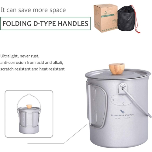 Boundless Voyage Titanium Camping French Press Coffee Mug | Outdoor Camp 750ml