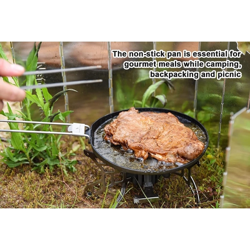 Boundless Voyage Titanium Nonstick 7.2 in Frying Pan Plate with Folding Handle