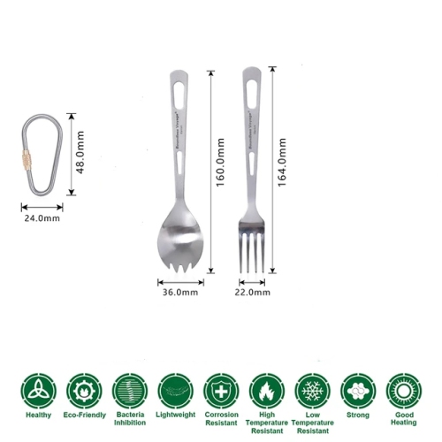 Boundless Voyage Titanium Spork Fork Cutlery Set Ultralight Titanium Utensils