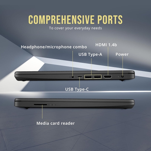 HP Stream 14" HD BrightView Laptop, Intel Celeron N4120, 416GB Storage, 16GB RAM, Intel UHD Graphics, 1 Year Office 365, Win 11 S, Black