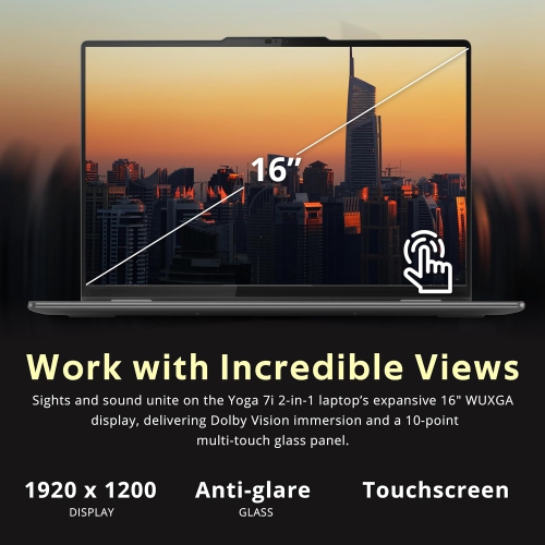 Lenovo Yoga 7i 2-in-1 16" 2K Touchscreen Laptop, Intel Ultra 5 125U, 2.28TB Storage(2TB SSD +288GB Docking Station Set), 16GB LPDDR5X, Backlit