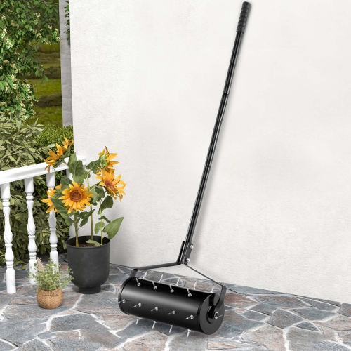 Costway 18" Manual Lawn Aerator Grass Aeration Tool Filled with Sand or Stone with Handle