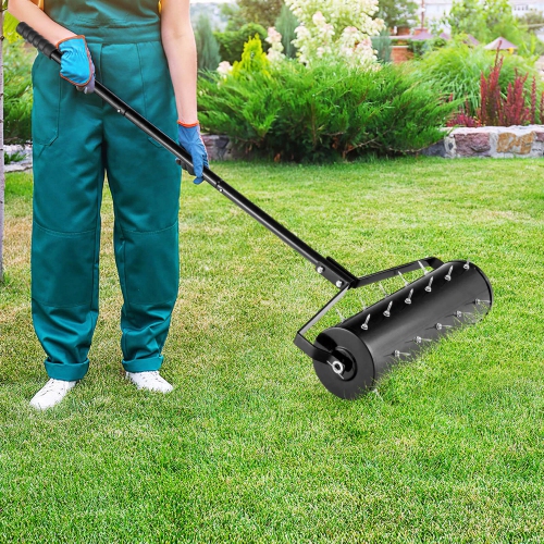 Costway 21" Manual Lawn Aerator Grass Aeration Tool Filled with Sand or Stone with Handle