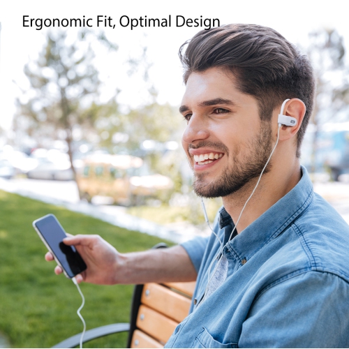 Avantree E171 Sports Earbuds Wired with Microphone, Sweatproof Wrap Around Earphones with Over Ear Hook