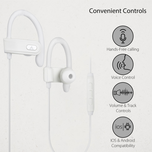 Avantree E171 Sports Earbuds Wired with Microphone, Sweatproof Wrap Around Earphones with Over Ear Hook