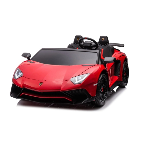 KINGTOYS  2024 24V Lamborghini Aventador Brushless Motor Electric 2 Seater Kids Ride On Cars Leather Seat Tubeless Air Tires