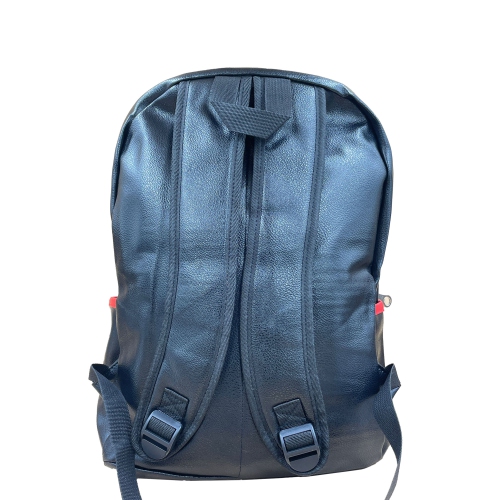 Stylish Black Backpack With White Stars And Red Stripes - 16 Inch Leather Backpack For Travel And Regular Use